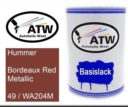 Hummer, Bordeaux Red Metallic, 49 / WA204M: 500ml Lackdose, von ATW Autoteile West.